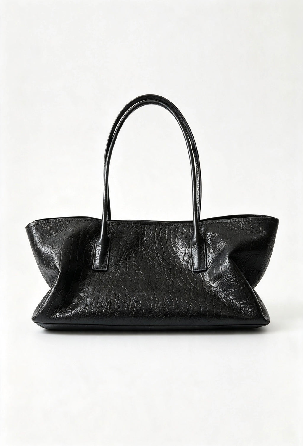Black Croc Pattern Large Tote Bag