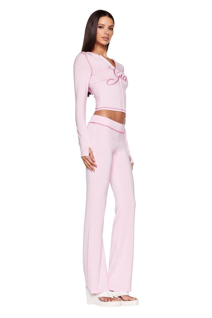 Printed Hooded Flare Tracksuit Set