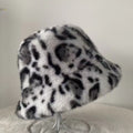 Retro Leopard Print Plush Wool Fisherman Hat