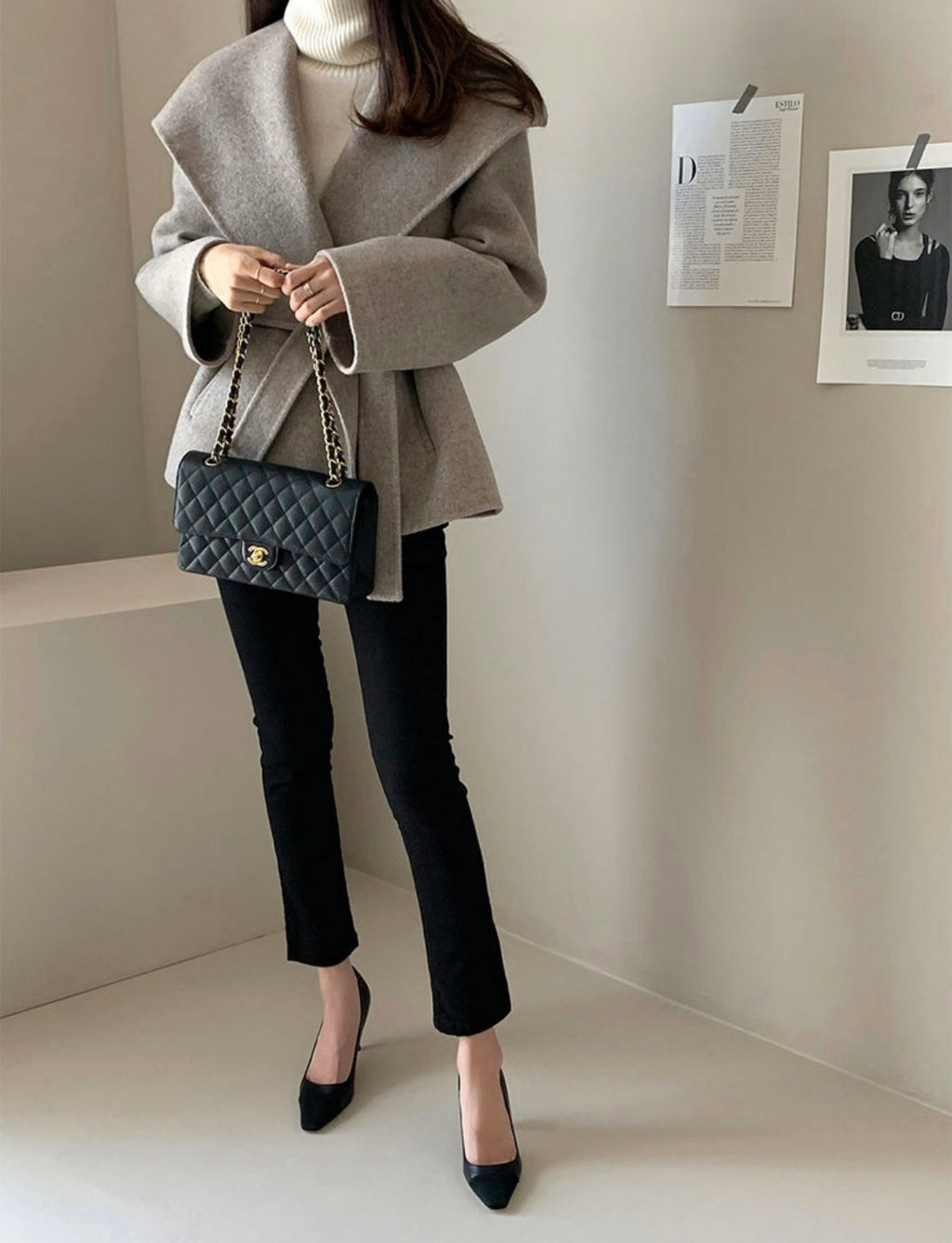 Vintage Wool Blend Wrap Jacket
