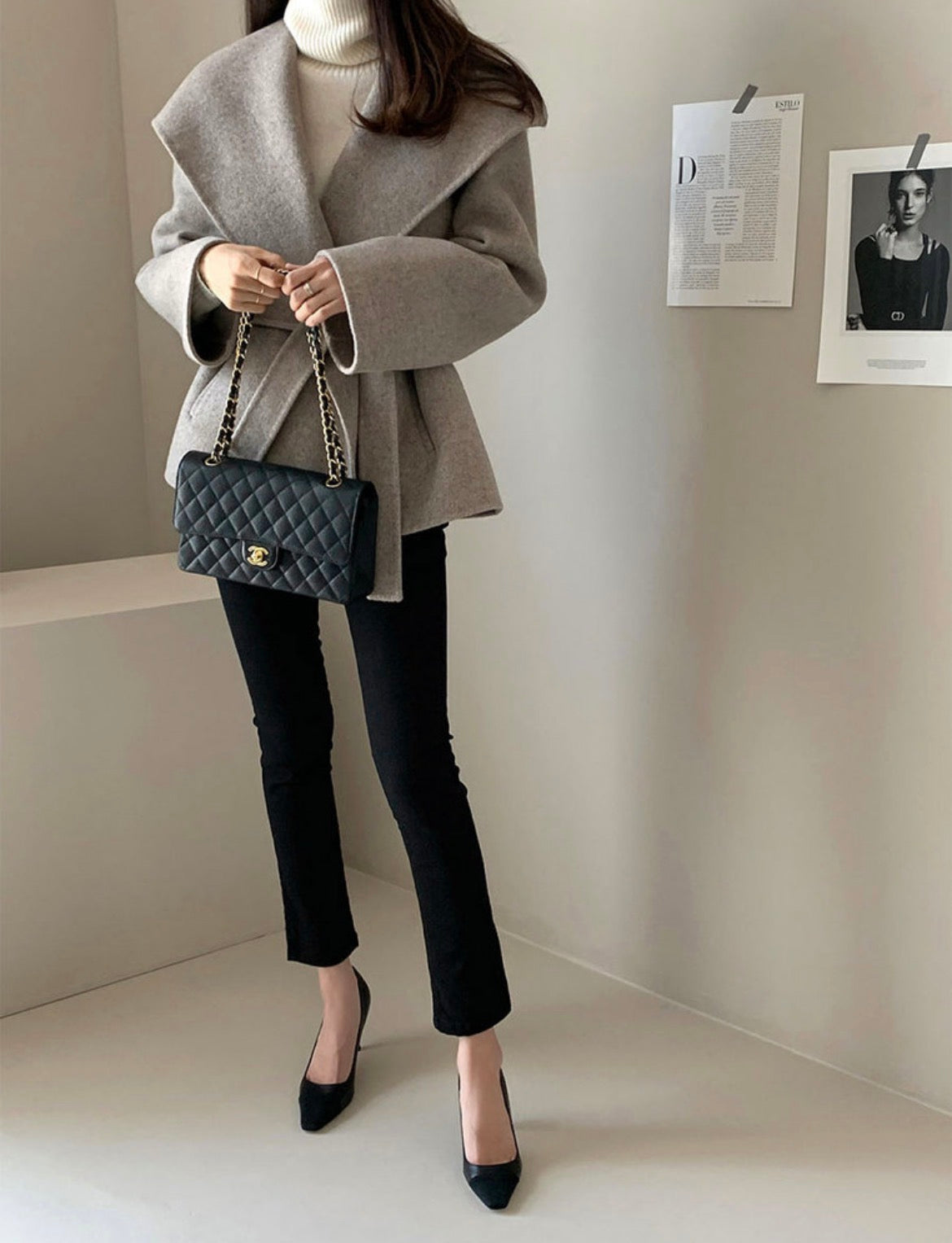 Vintage Wool Blend Wrap Jacket