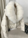 Short Padded Cotton Faux Fur Jacket