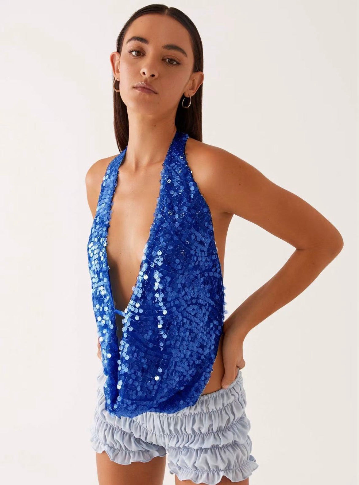 Starlight Sequin Halter Neck Top