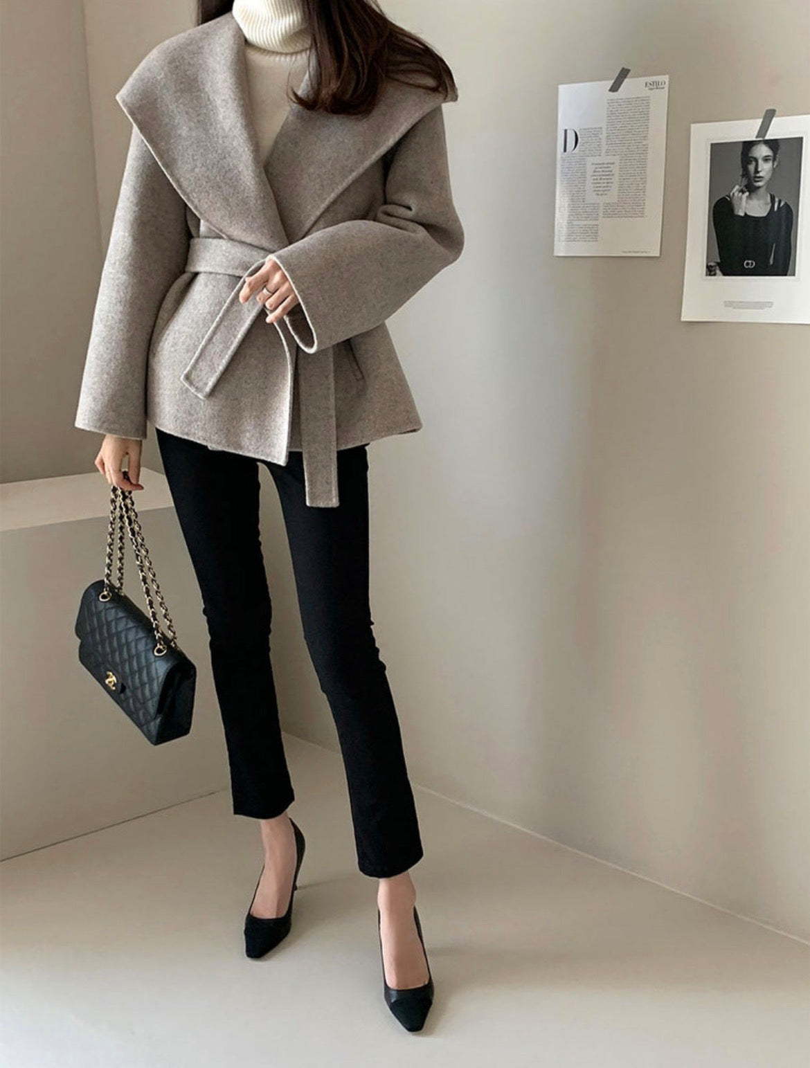 Vintage Wool Blend Wrap Jacket