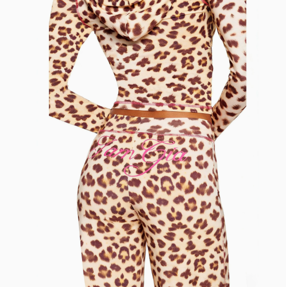 Printed Hooded Flared Tracksuit Set